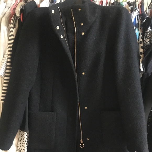Ann Taylor Boucle Funnel Neck Coat - Picture 2 of 5